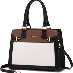 Purses and Handbags for Women, Tote Shoulder Bag Satchel Black Purse and PU Leat